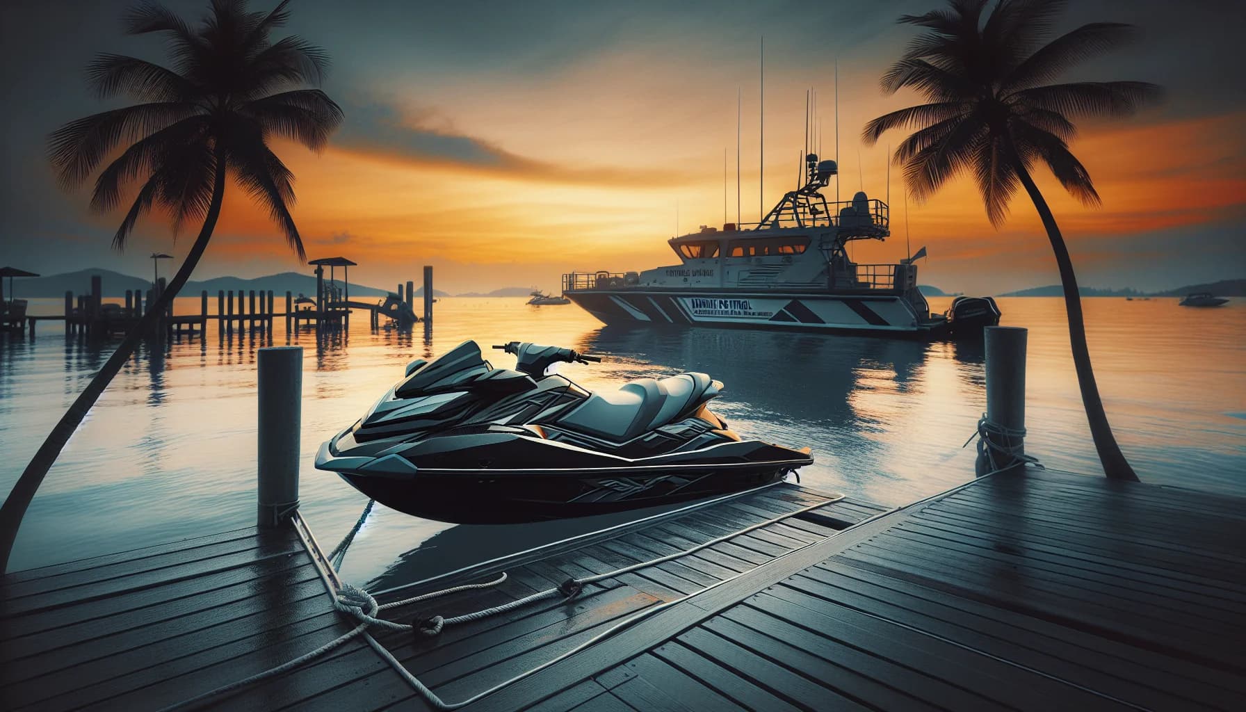 Marine patrol conducting safety check in Hollywood Florida waterways