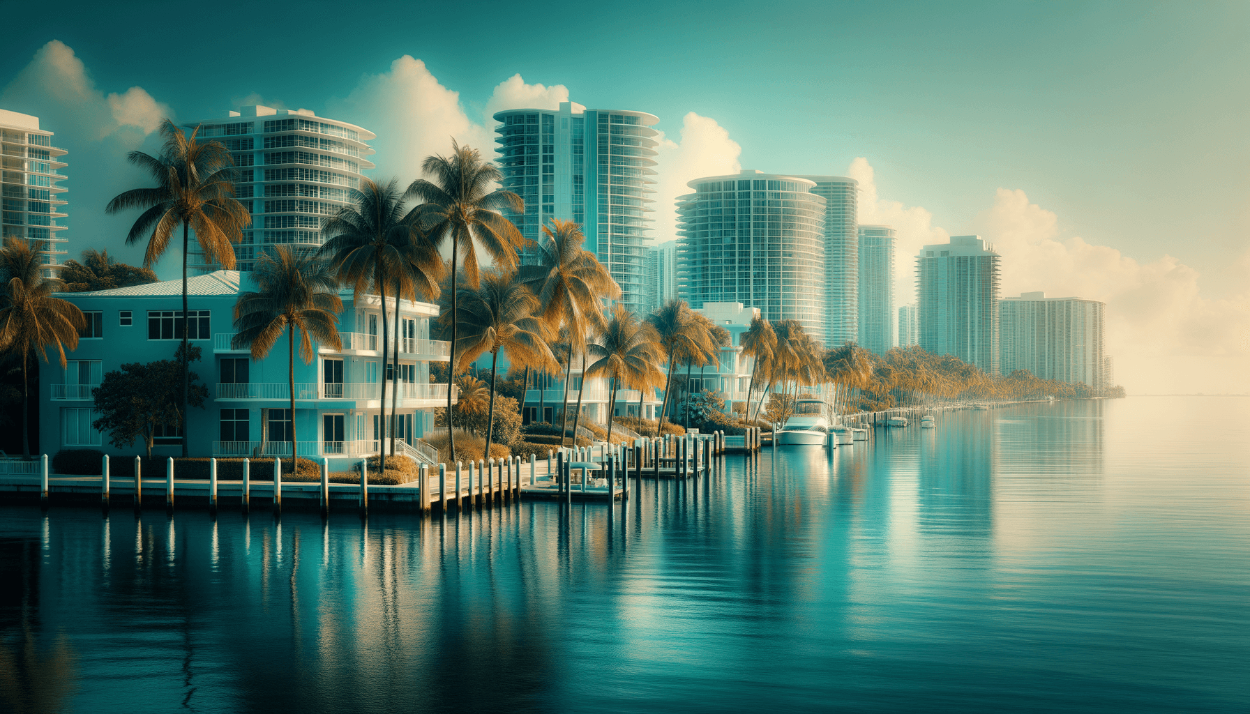 Jet ski maintaining proper 100-foot distance from dock and swimmers in North Miami waters